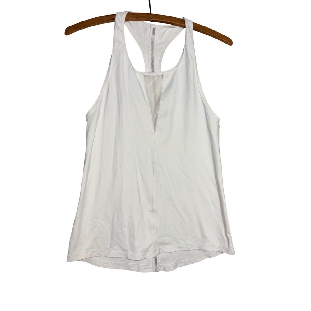 Zyia Active Womens S White Mesh Racerback Tank Top Athletic Workout Yoga Running